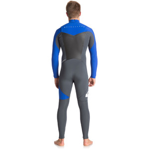 Quiksilver Syncro Series 3/2mm GBS Chest Zip Wetsuit GUNMETAL / ROYAL BLUE EQYW103038